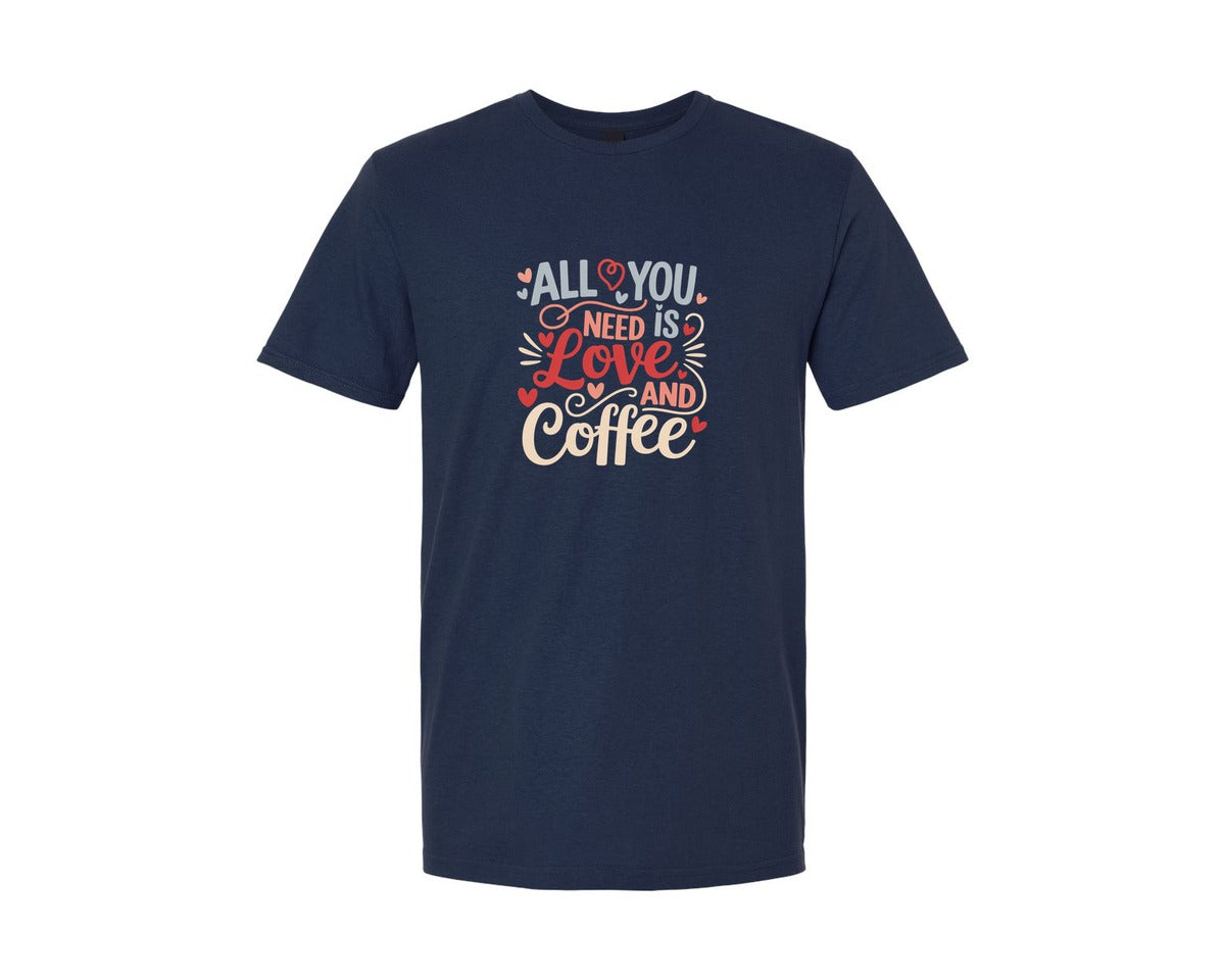 brand:Generic|color:Navy|All You Need Is Love And Coffee 8 Graphic T-Shirt