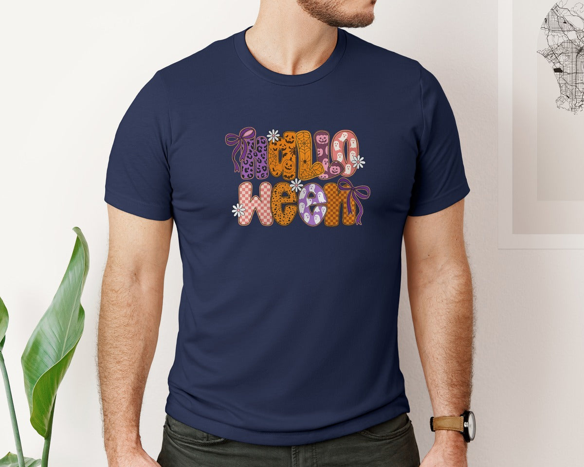 brand:Bella Canvas|color:Navy|Western Halloween Fall Howdy Graphic T-Shirt