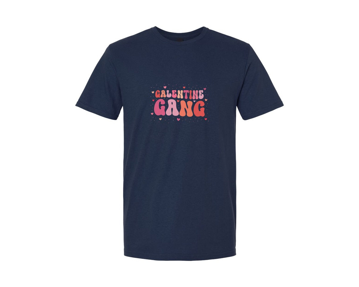 brand:Generic|color:Navy|Galentines Gang Funny Valentines Groovy Graphic T-Shirt