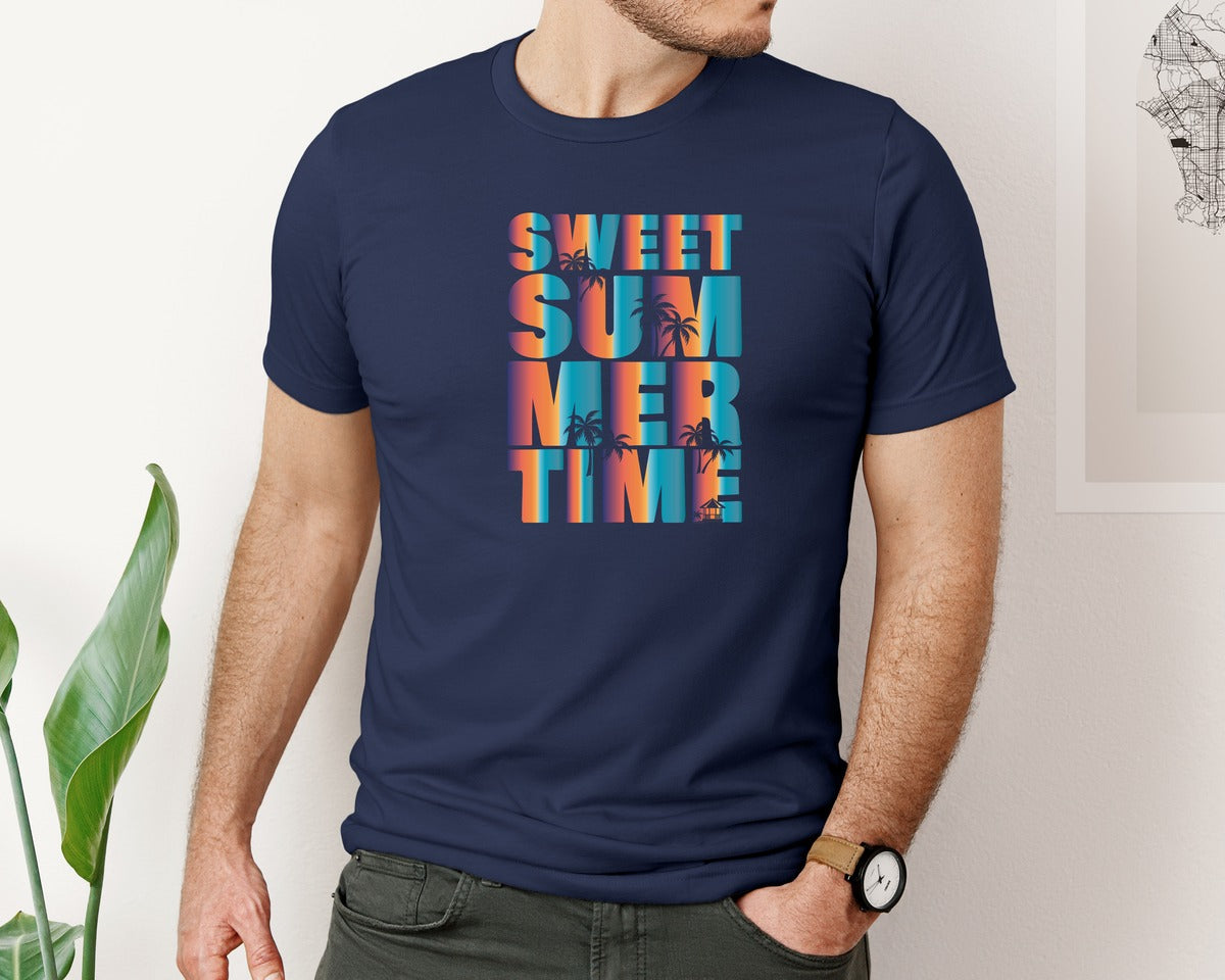 brand:Bella Canvas|color:Navy|Sweet Summer Time Graphic T-Shirt