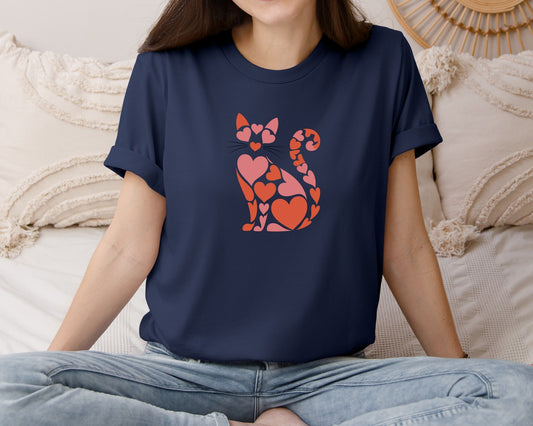 Cat Love Heart Valentines Day Ep Graphic T-Shirt