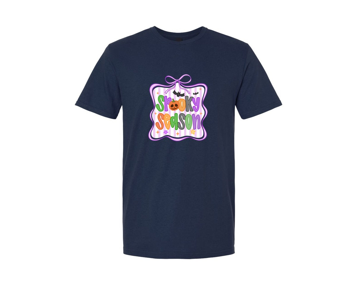 brand:Generic|color:Navy|Spooky Season Halloween Coquette Graphic T-Shirt