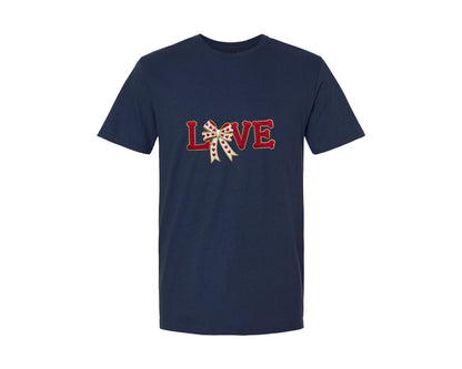 brand:Generic|color:Navy|Valentines Day Love Faux Knitted Graphic T-Shirt