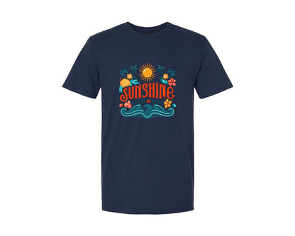 brand:Generic|color:Navy|Sunshine State Of Mind Boho Summer Graphic T-Shirt
