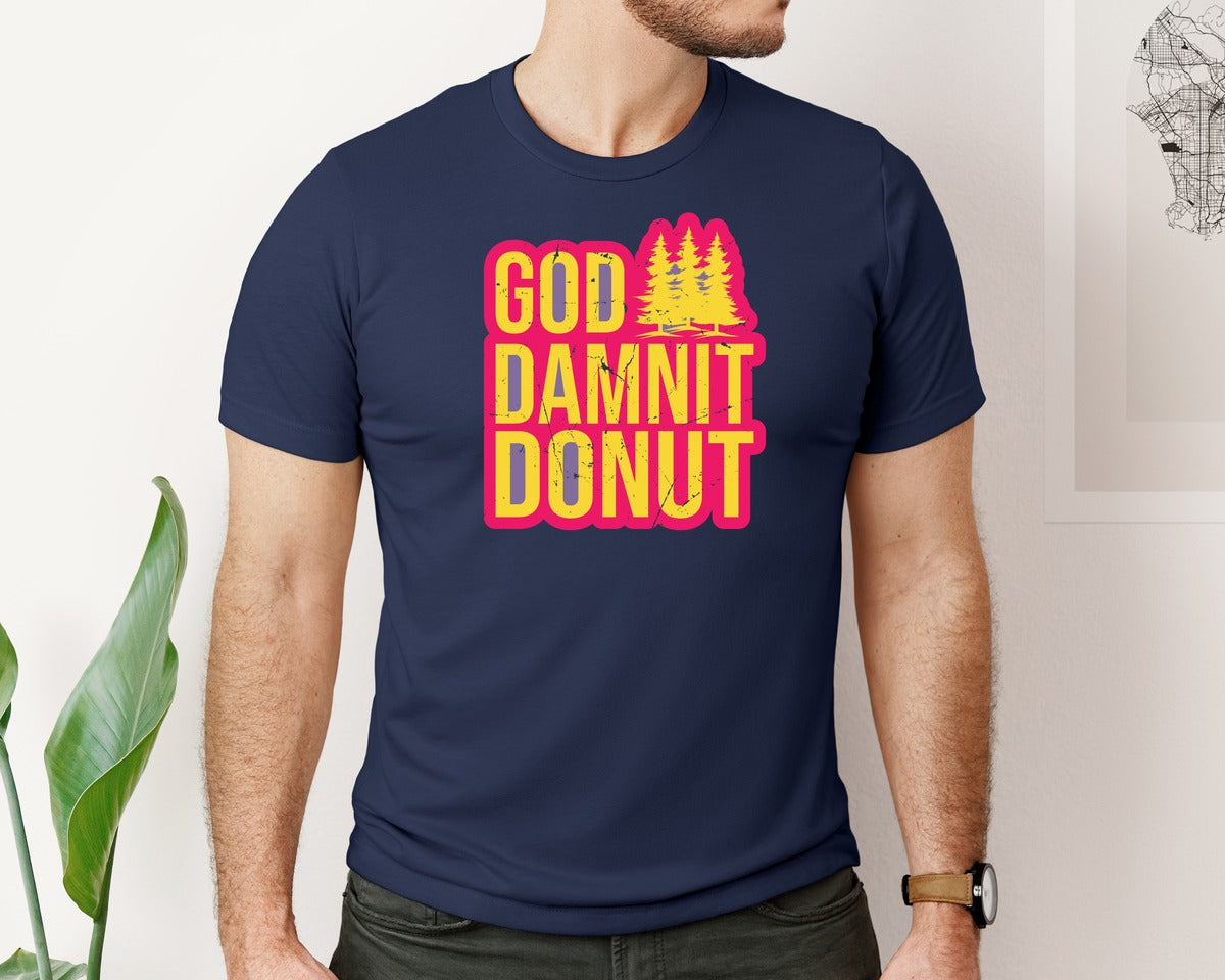 brand:Bella Canvas|color:Navy|Goddamnit Donut Dungeon Crawler Carl Graphic T-Shirt