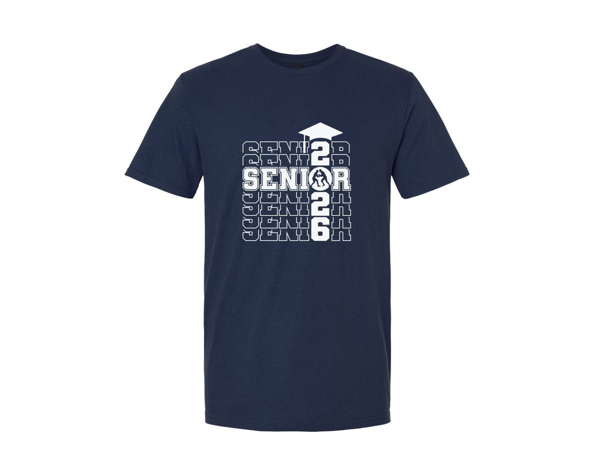 brand:Generic|color:Navy|Senior Wrestling 2026 Class Of 2026 Graphic T-Shirt