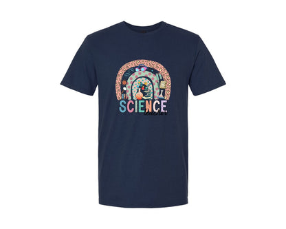 brand:Generic|color:Navy|Science Teacher Rainbow Science Graphic T-Shirt