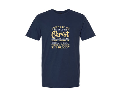 brand:Generic|color:Navy|Full Of Christ Mosquito Clip Art Graphic T-Shirt