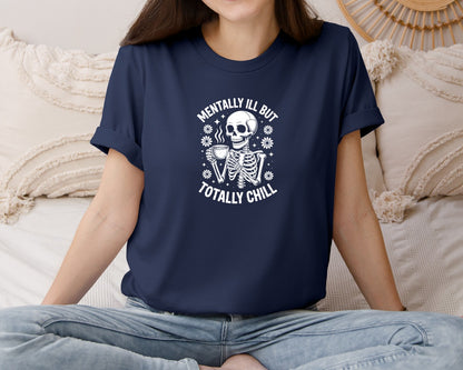 brand:Bella Canvas|color:Navy|Mental Health Awareness Coffee Shirt Graphic T-Shirt