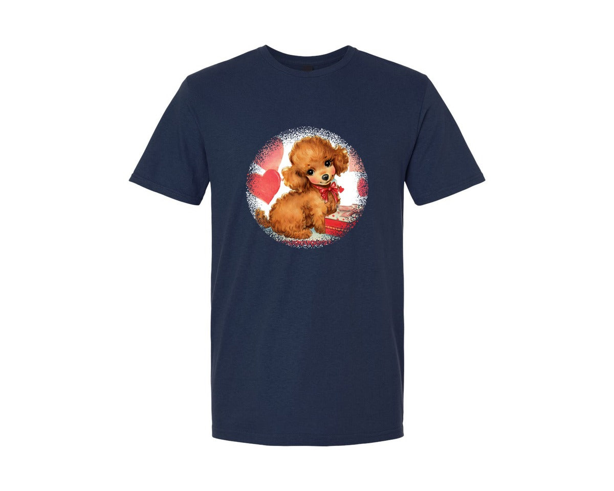 brand:Generic|color:Navy|Vintage Valentine Round Tshirt 24 Graphic T-Shirt