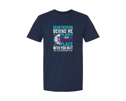 brand:Generic|color:Navy|Dear Person Behind Me Suicide Prevention Graphic T-Shirt