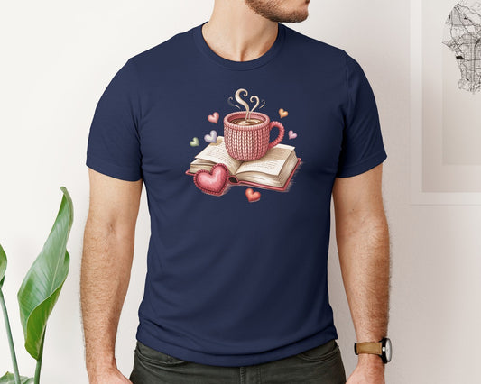 Faux Yarn Books Are My Valentine Graphic T-Shirt