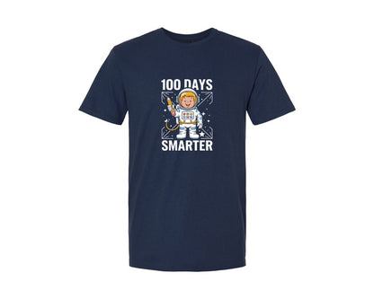 brand:Generic|color:Navy|100 Days Smarter Space Astronaut 100Th 2 Graphic T-Shirt