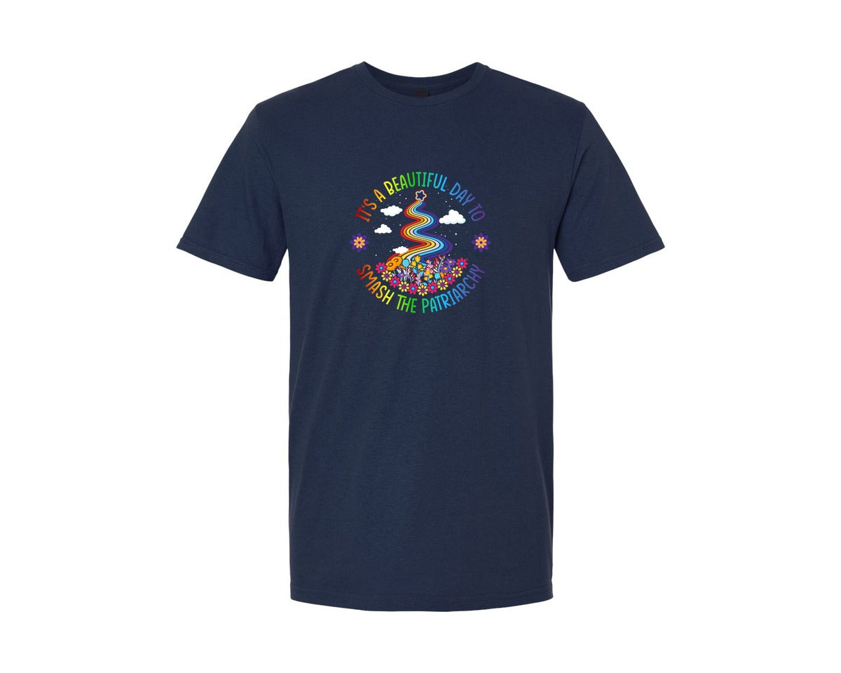brand:Generic|color:Navy|Beautiful Day To Smash The Patriarchy 7 Graphic T-Shirt