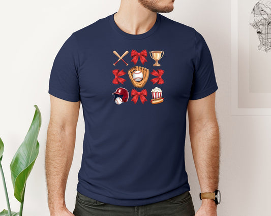 Baseball Coquette Shirt Baseball Bow Graphic T-Shirt