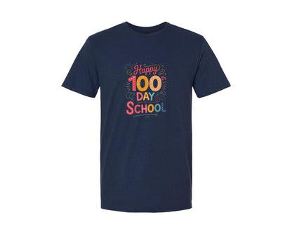 brand:Generic|color:Navy|Happy 100Th Day Of School Art Graphic T-Shirt