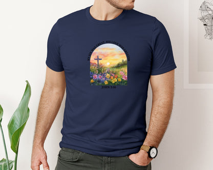brand:Bella Canvas|color:Navy|Floral Christian Bible Verse Graphic T-Shirt