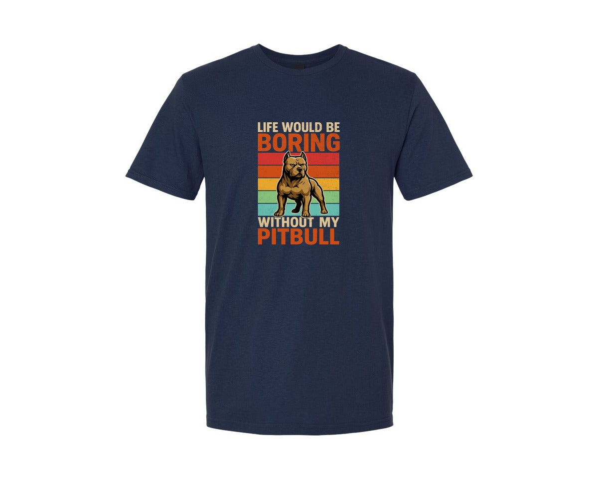 brand:Generic|color:Navy|Life Would Pitbull Terrier T Shirt Graphic T-Shirt