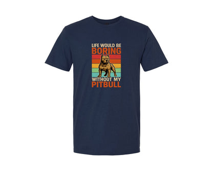 brand:Generic|color:Navy|Life Would Pitbull Terrier T Shirt Graphic T-Shirt