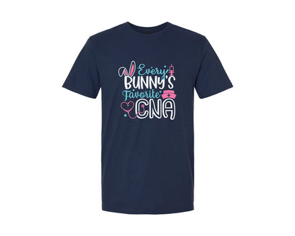 brand:Generic|color:Navy|Every Bunnys Favorite Cna Easter Graphic T-Shirt