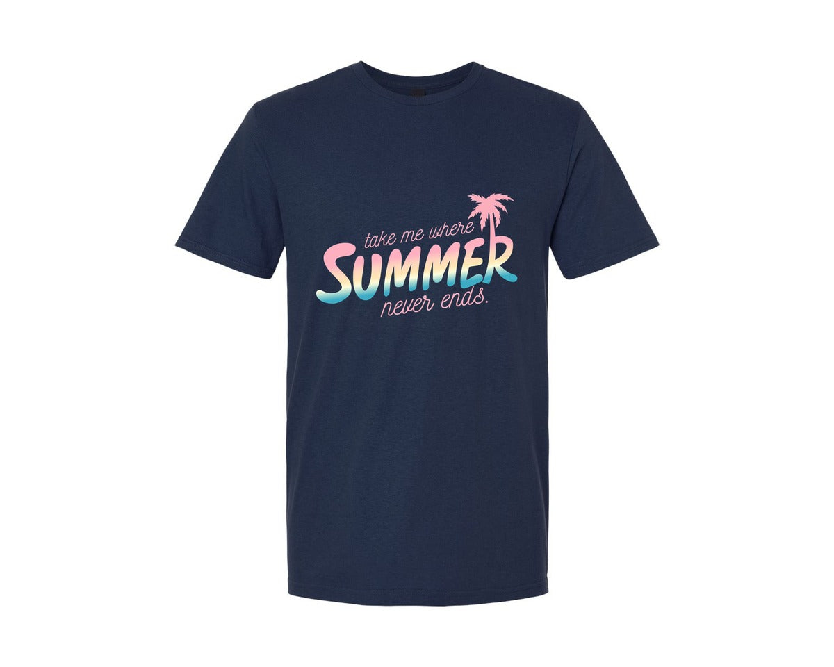brand:Generic|color:Navy|Where Summer Never Ends Summer 2 Graphic T-Shirt