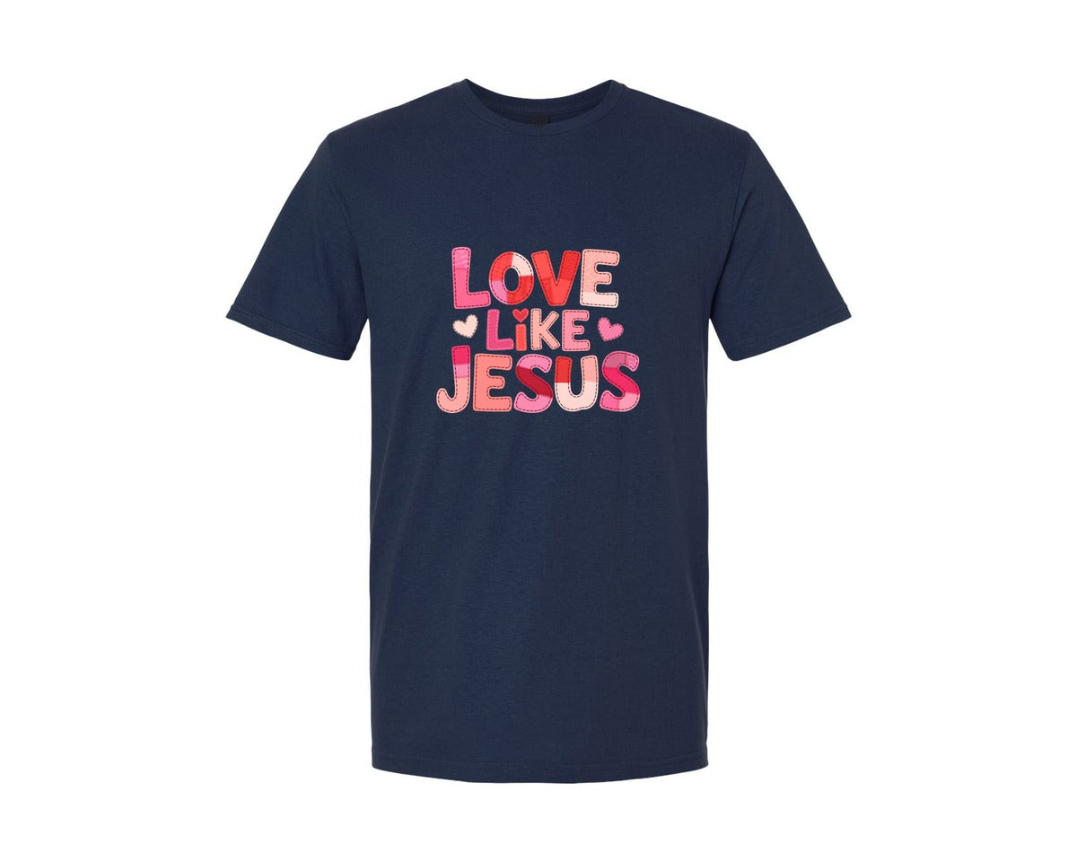 brand:Generic|color:Navy|Love Like Jesus Valentine Christian 19 Graphic T-Shirt