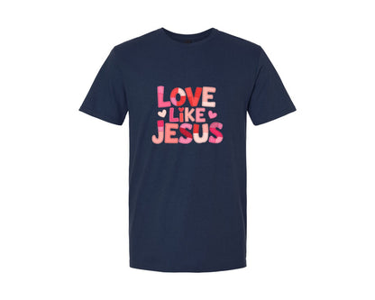 brand:Generic|color:Navy|Love Like Jesus Valentine Christian 19 Graphic T-Shirt