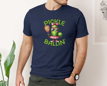 brand:Bella Canvas|color:Navy|Pickle Ballin Pickleball Dink This Graphic T-Shirt