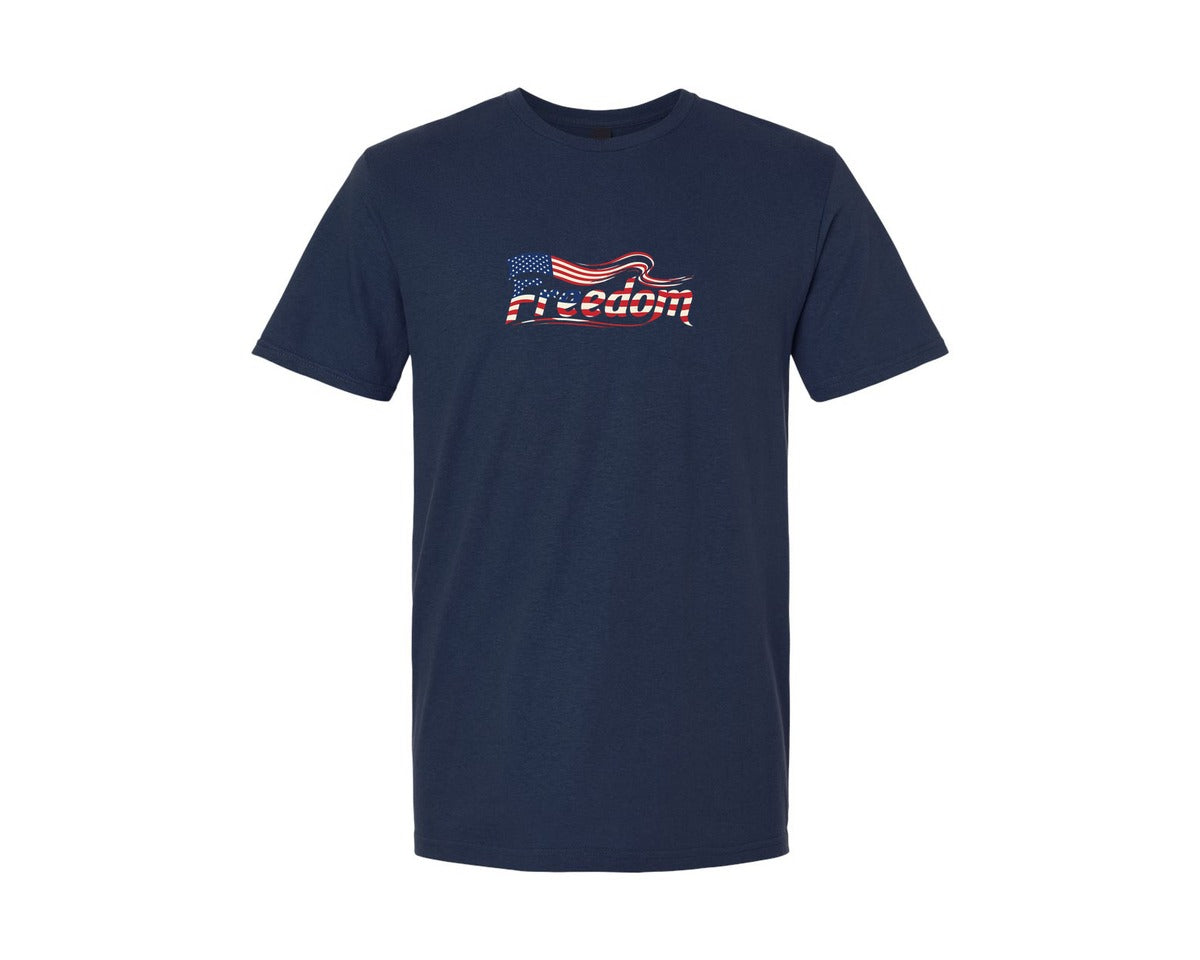 brand:Generic|color:Navy|Freedom American Flag T Shirt Design Graphic T-Shirt