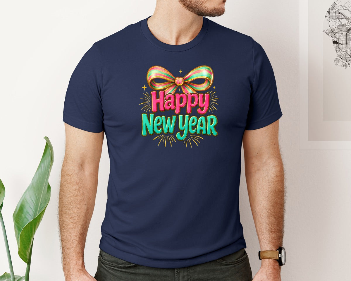 brand:Bella Canvas|color:Navy|Happy New Year 2026 New Years Eve 2 Graphic T-Shirt