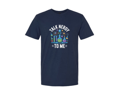 brand:Generic|color:Navy|Talk Nerdy To Me Chemistry Design Graphic T-Shirt