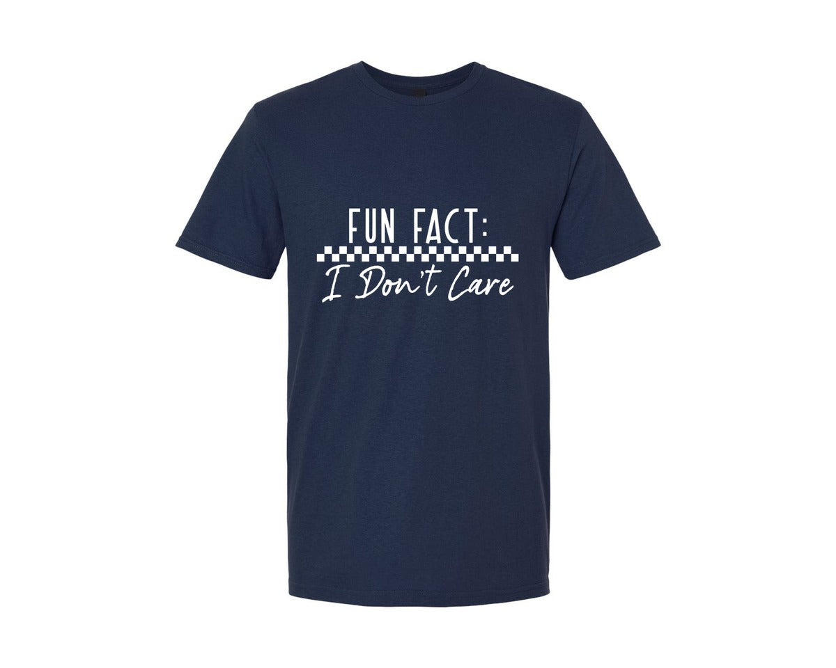 brand:Generic|color:Navy|Fun Fact I Dont Care Sarcastic 3 Graphic T-Shirt