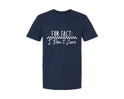 brand:Generic|color:Navy|Fun Fact I Dont Care Sarcastic 3 Graphic T-Shirt