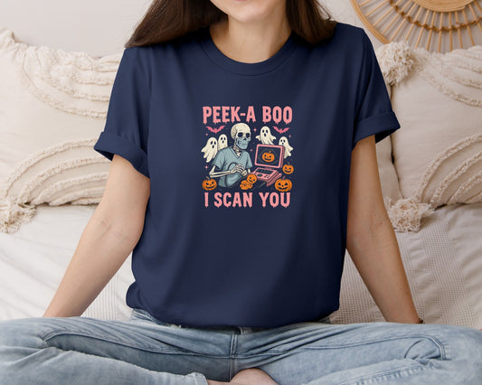 Peek A Boo I Scan You Graphic T-Shirt