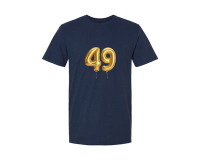 brand:Generic|color:Navy|1 50 Numbers Of Gold Balloon Graphic T-Shirt
