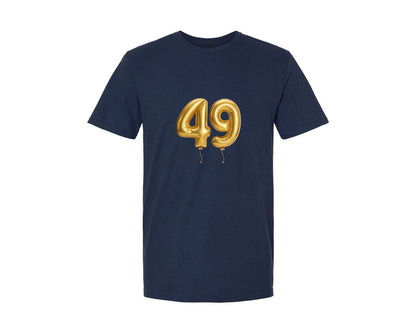 brand:Generic|color:Navy|1 50 Numbers Of Gold Balloon Graphic T-Shirt
