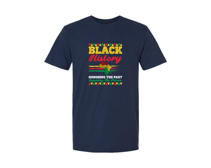brand:Generic|color:Navy|Honoring The Past Black History Graphic T-Shirt