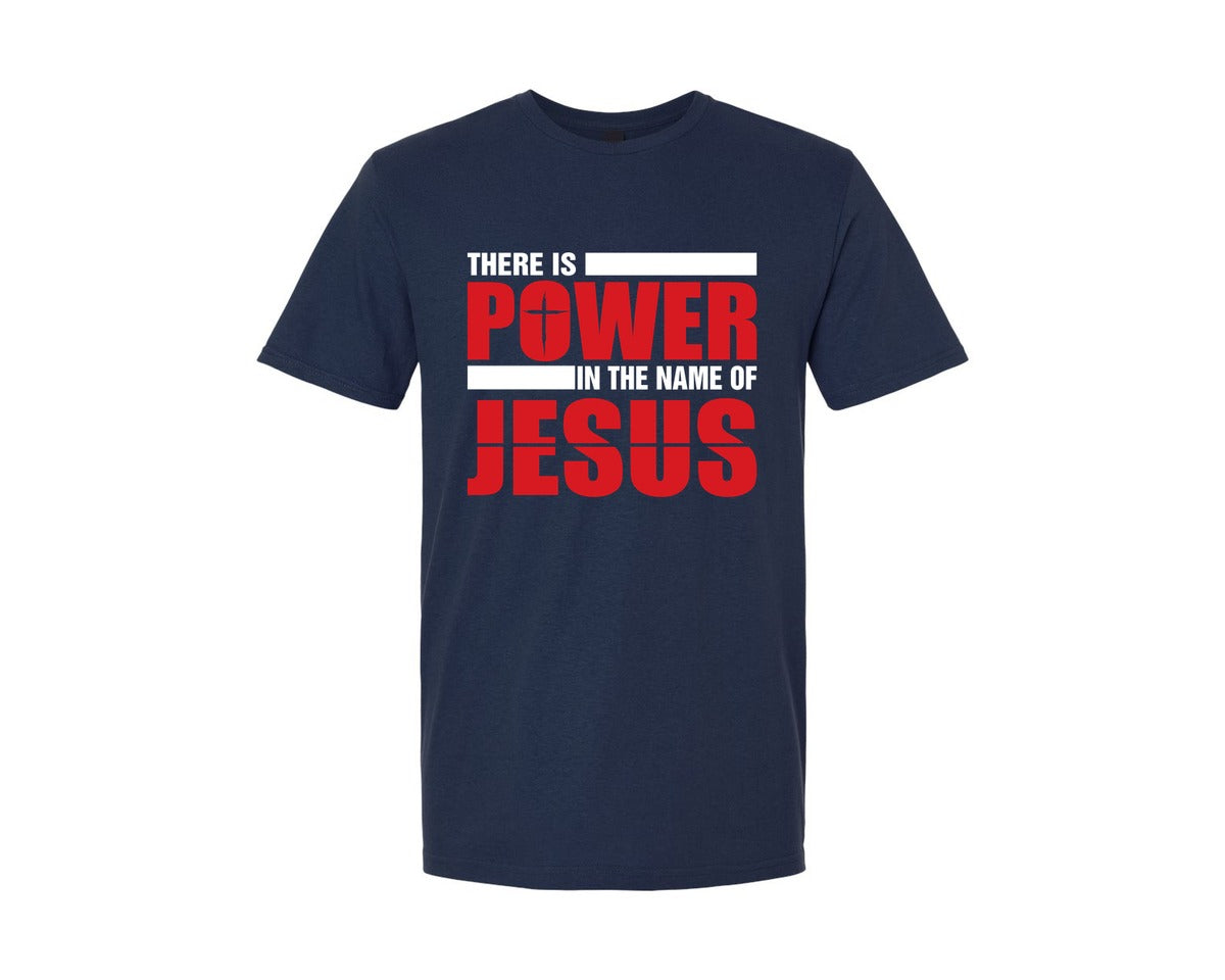 brand:Generic|color:Navy|There Is Power In The Name Of Jesus 6 Graphic T-Shirt