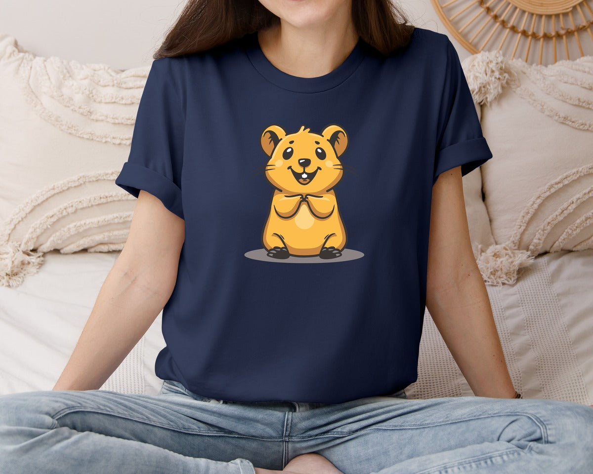 brand:Bella Canvas|color:Navy|Quokka Line Art Vector Graphic T-Shirt