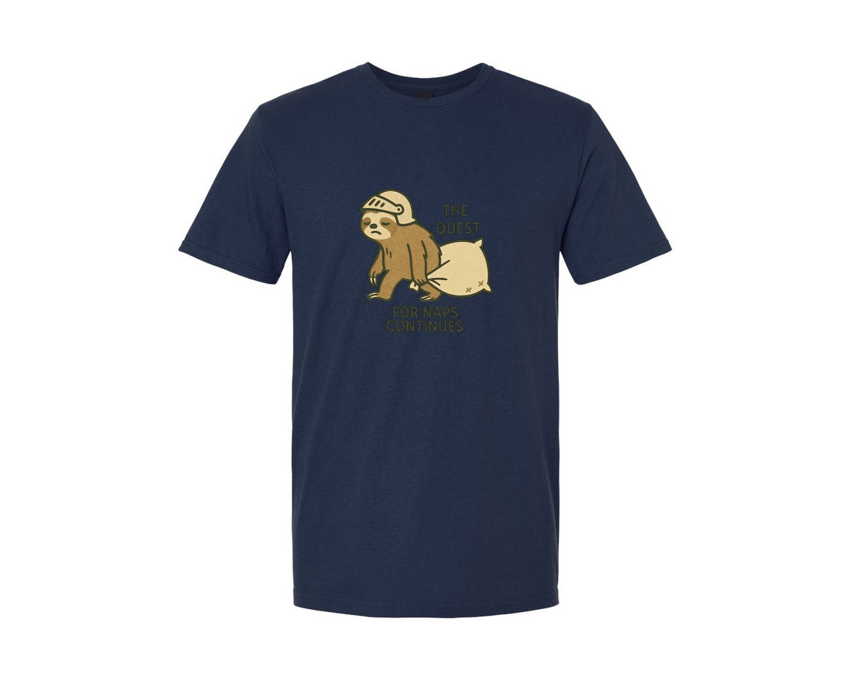 brand:Generic|color:Navy|Funny Sloth The Quest For Naps Cont Graphic T-Shirt