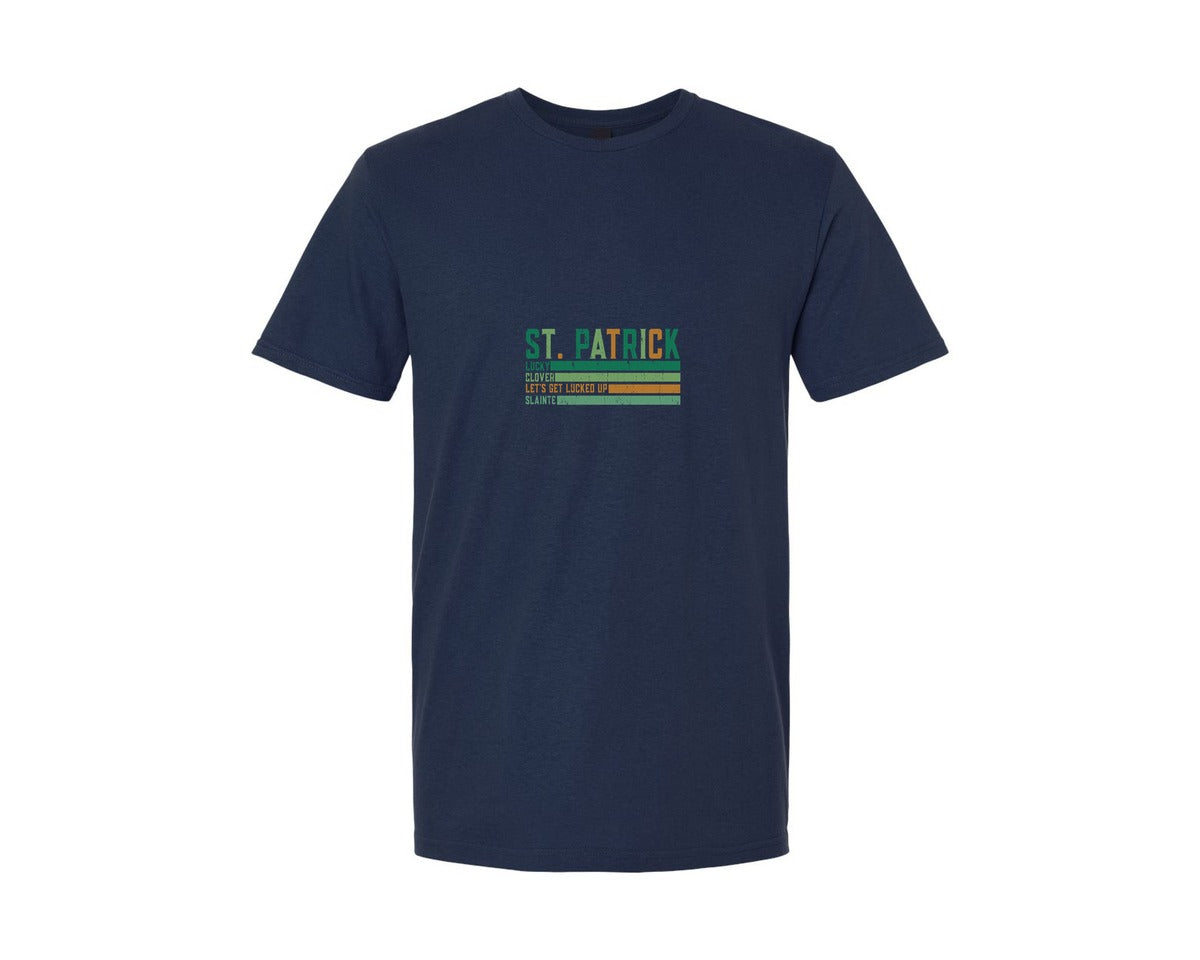 brand:Generic|color:Navy|Retro Checkered St Patricks Day Svgpng 2 Graphic T-Shirt