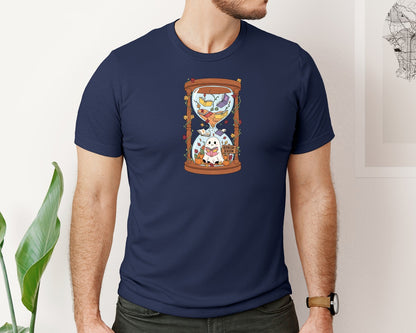 brand:Bella Canvas|color:Navy|Autumn Fall Cosy Bookish Ghoul 3 Graphic T-Shirt