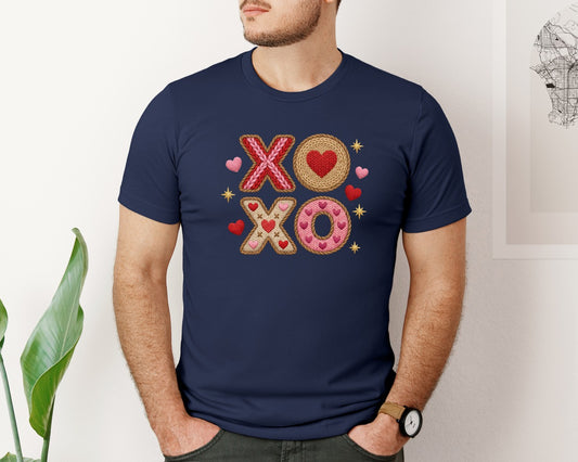 Xoxo Embroidery Valentines Day 4 Graphic T-Shirt