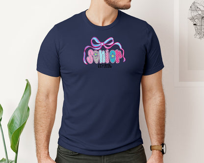 brand:Bella Canvas|color:Navy|Coquette Senior 2026 Class Of 2026 Graphic T-Shirt