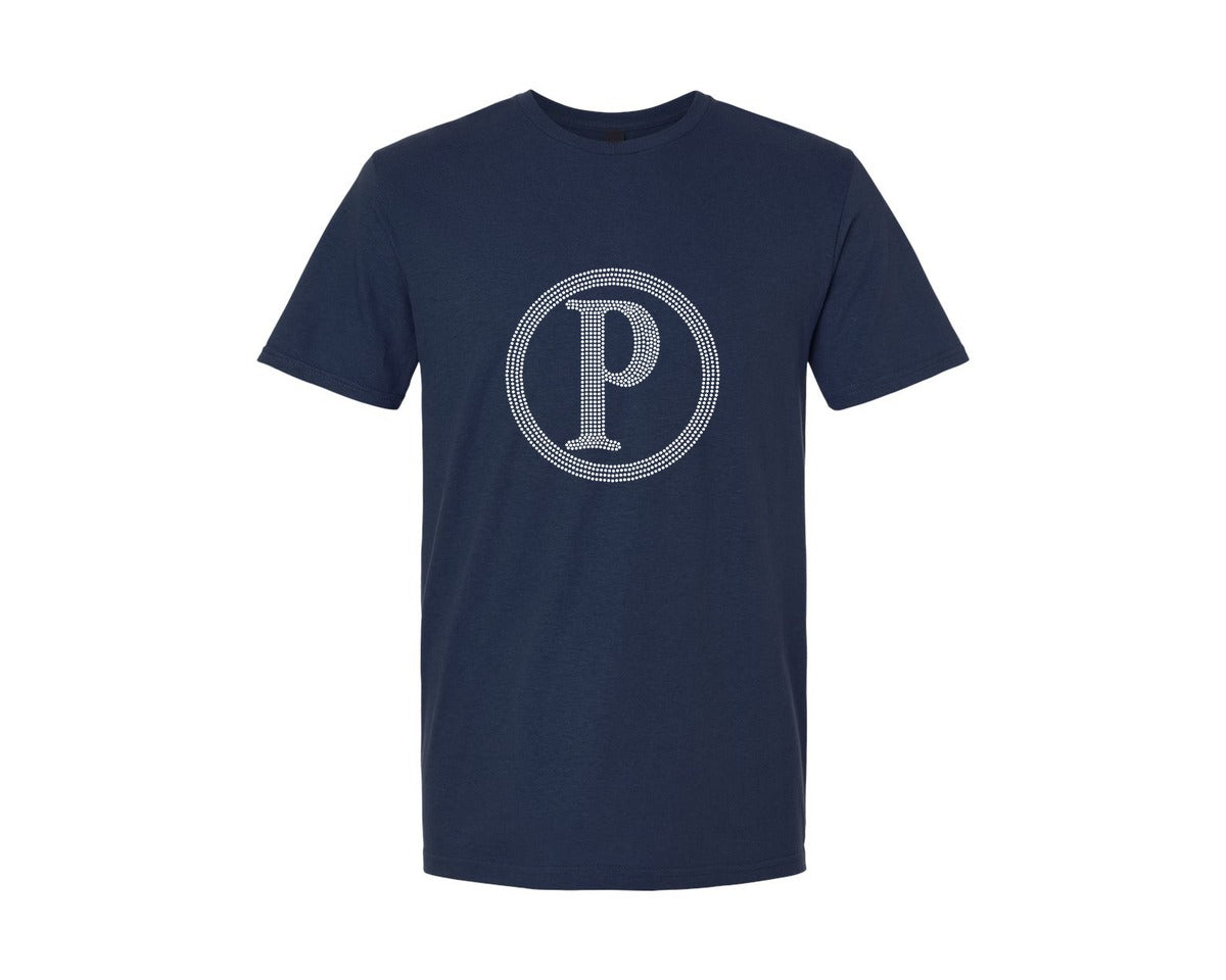 brand:Generic|color:Navy|Letter Rhinestone Template Rhinestone De Graphic T-Shirt