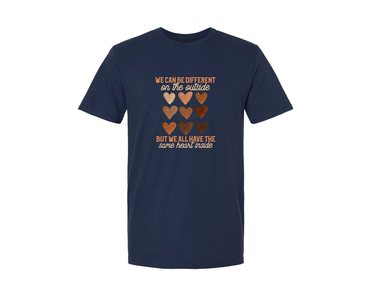 brand:Generic|color:Navy|Black History Melanin Heart Design Graphic T-Shirt