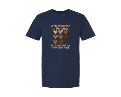 brand:Generic|color:Navy|Black History Melanin Heart Design Graphic T-Shirt