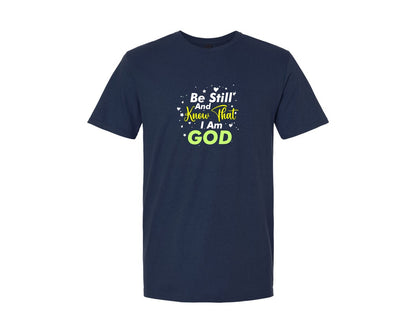 brand:Generic|color:Navy|Be Still And Know That I Am God 172 Graphic T-Shirt