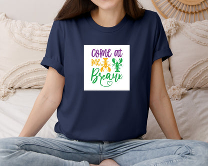 brand:Bella Canvas|color:Navy|Come At Me Breaux Mardi Gras Sv Graphic T-Shirt