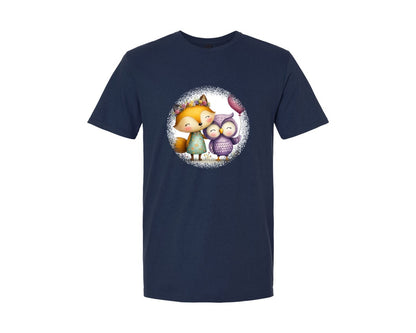 brand:Generic|color:Navy|Couple Animals Round Tshirt 30 Graphic T-Shirt